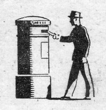 1950's style line drawing of man posting a letter