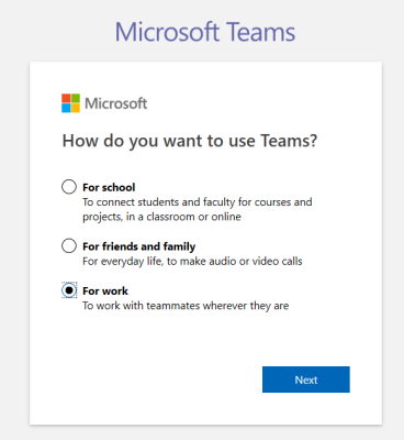 How do you want to use Teams dialog box