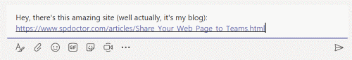 Teams - embed link in conversation